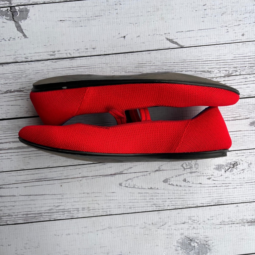 Rothy's RARE Retired Flame Red The Square‎ Mary Jane Women 10 Slip On Flat - Picture 6 of 9